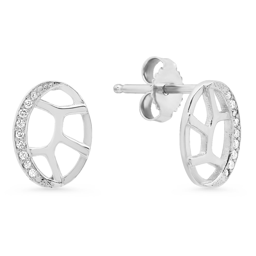Oval Crescent Studs
