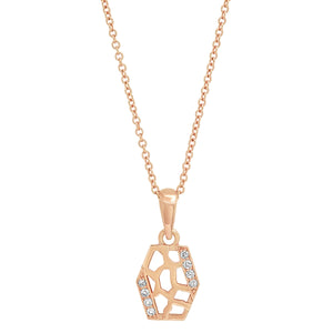 Tall Hexagon Charm Necklace