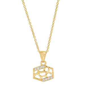 Shorty Hexagon Charm Necklace
